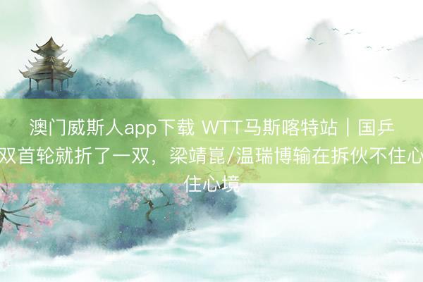 澳门威斯人app下载 WTT马斯喀特站︱国乒男双首轮就折了一双，梁靖崑/温瑞博输在拆伙不住心境