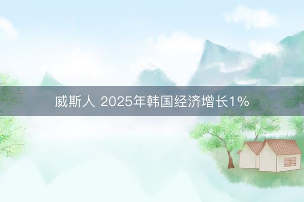 威斯人 2025年韩国经济增长1%