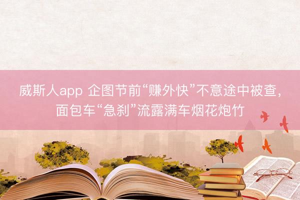 威斯人app 企图节前“赚外快”不意途中被查,面包车“急刹”流露满车烟花炮竹