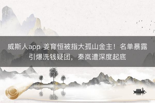 威斯人app 姜育恒被指大孤山金主！名单暴露引爆洗钱疑团，秦岚遭深度起底