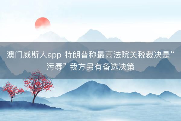 澳门威斯人app 特朗普称最高法院关税裁决是“污辱” 我方另有备选决策