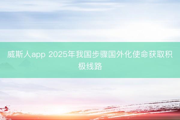 威斯人app 2025年我国步骤国外化使命获取积极线路