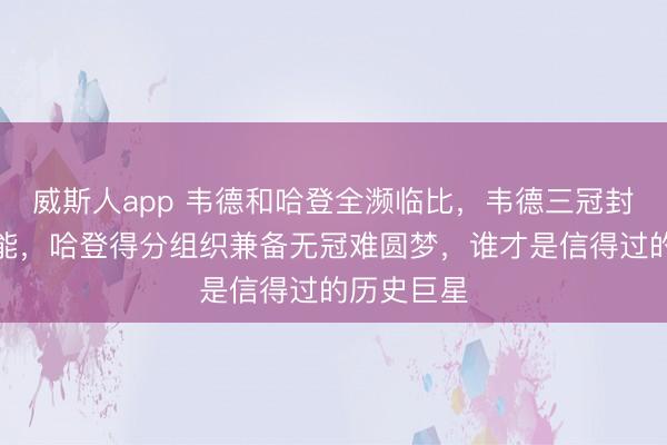 威斯人app 韦德和哈登全濒临比,韦德三冠封神留神万能,哈登得分组织兼备无冠难圆梦,谁才是信得过的历史巨星