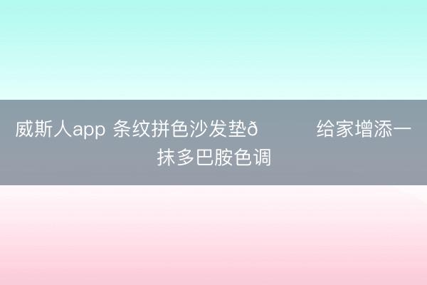 威斯人app 条纹拼色沙发垫🌈给家增添一抹多巴胺色调