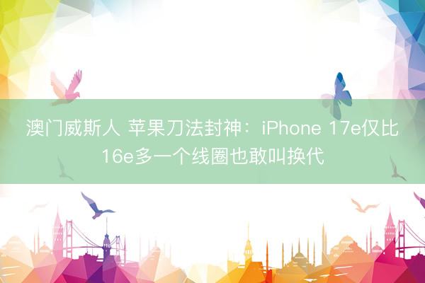 澳门威斯人 苹果刀法封神：iPhone 17e仅比16e多一个线圈也敢叫换代