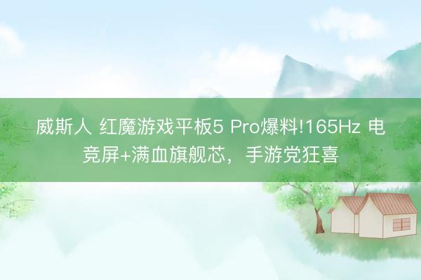 威斯人 红魔游戏平板5 Pro爆料!165Hz 电竞屏+满血旗舰芯，手游党狂喜