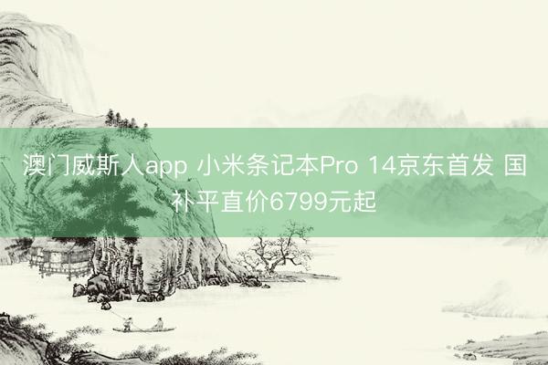 澳门威斯人app 小米条记本Pro 14京东首发 国补平直价6799元起