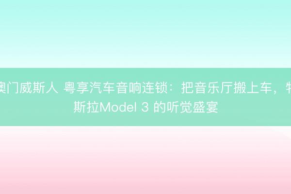 澳门威斯人 粤享汽车音响连锁：把音乐厅搬上车，特斯拉Model 3 的听觉盛宴