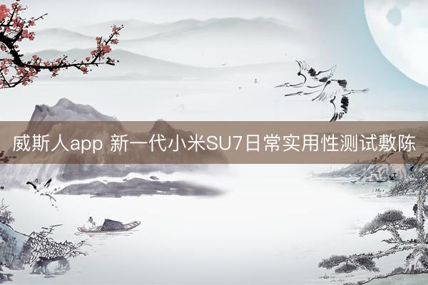 威斯人app 新一代小米SU7日常实用性测试敷陈