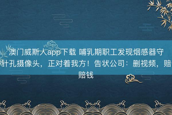 澳门威斯人app下载 哺乳期职工发现烟感器守密针孔摄像头，正对着我方！告状公司：删视频，赔钱